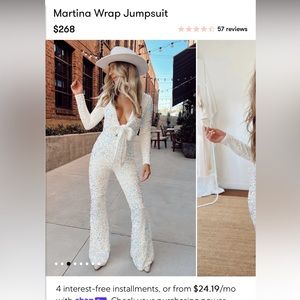 Show me your mumu Martina jumpsuit- only worn once - hemmed to 5’8” height